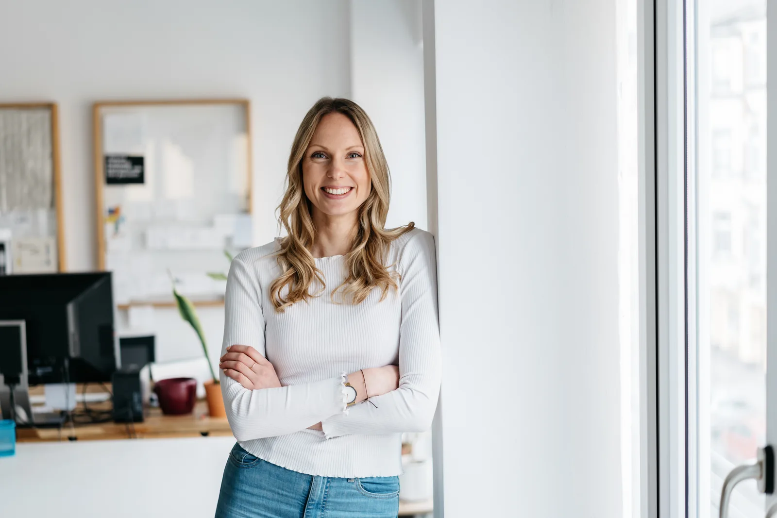 Entrepreneur in a bright office setting